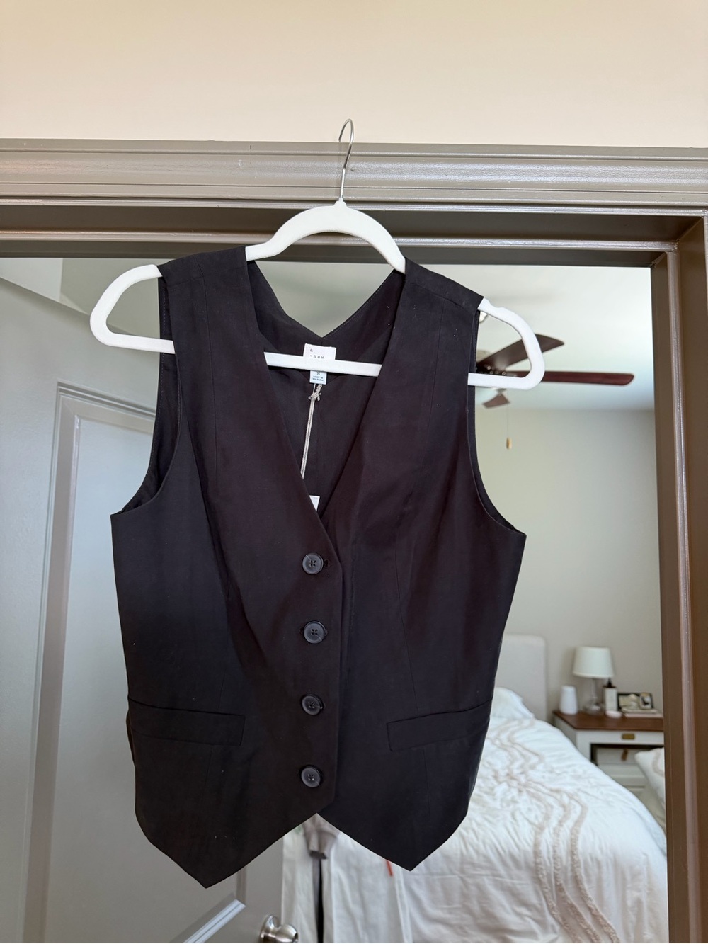 a new day Black Tailored Women's Vest with Button Front
